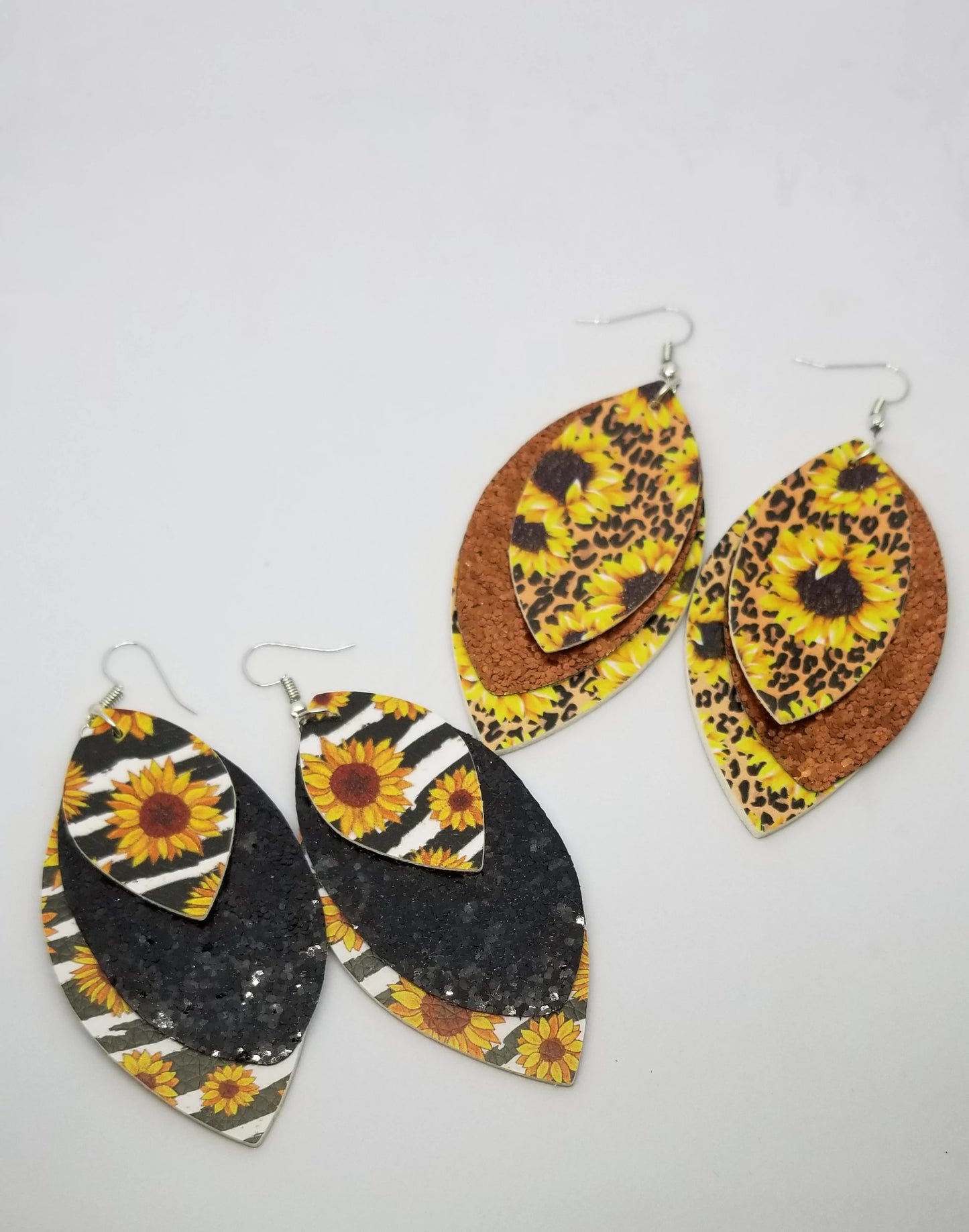 Light Weight Sunflower tear drop Earings