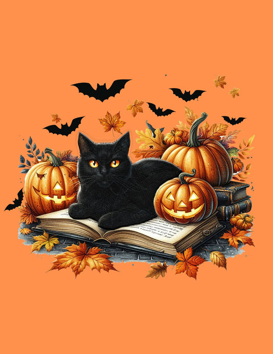 Black Cat with Book