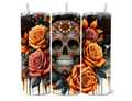 Orange Rose Skully