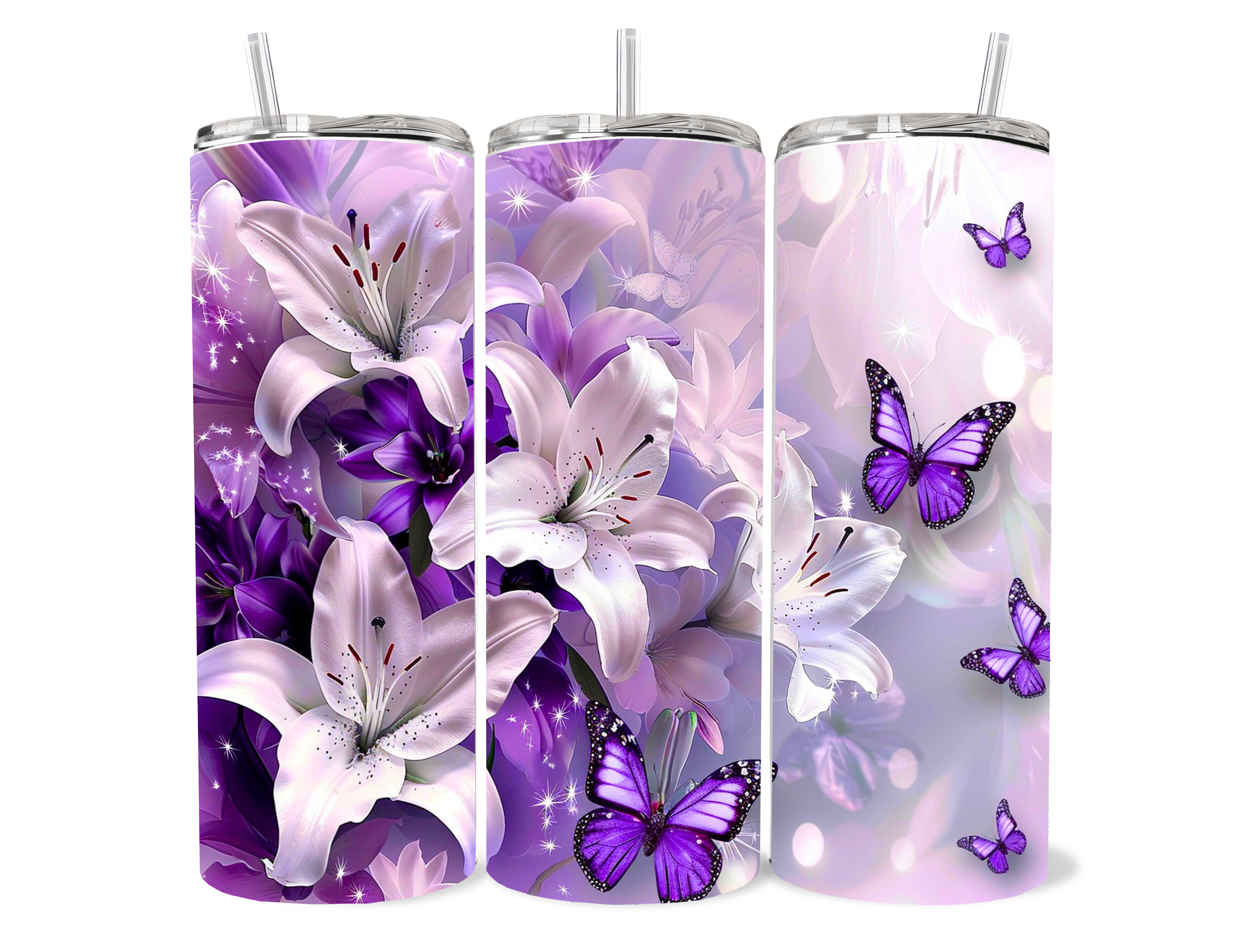 Purple Butterfly Floral