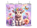 Purple Floral Cow