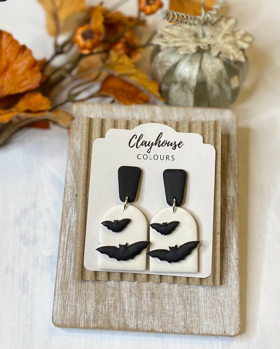 Bat Clay Earrings