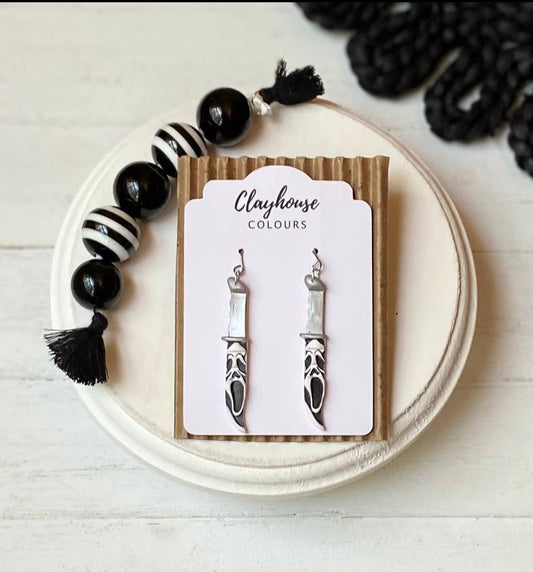 Ghostface Clay Earrings