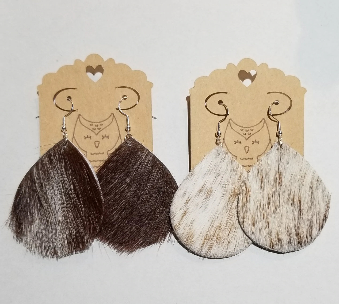 Hair on Cowhide Leather Earrings