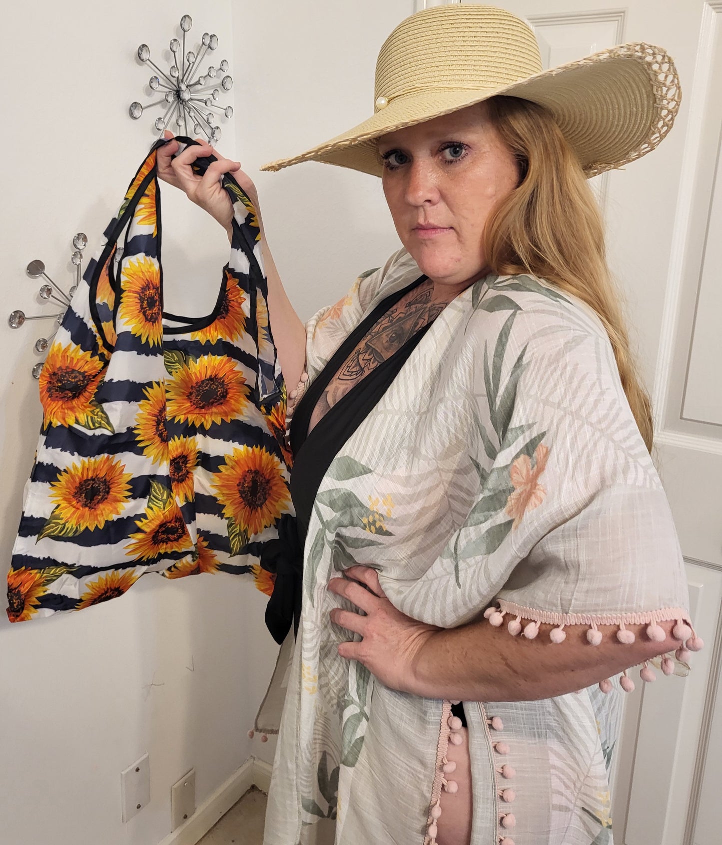 Tropical Flowers Pom Pom Kimono