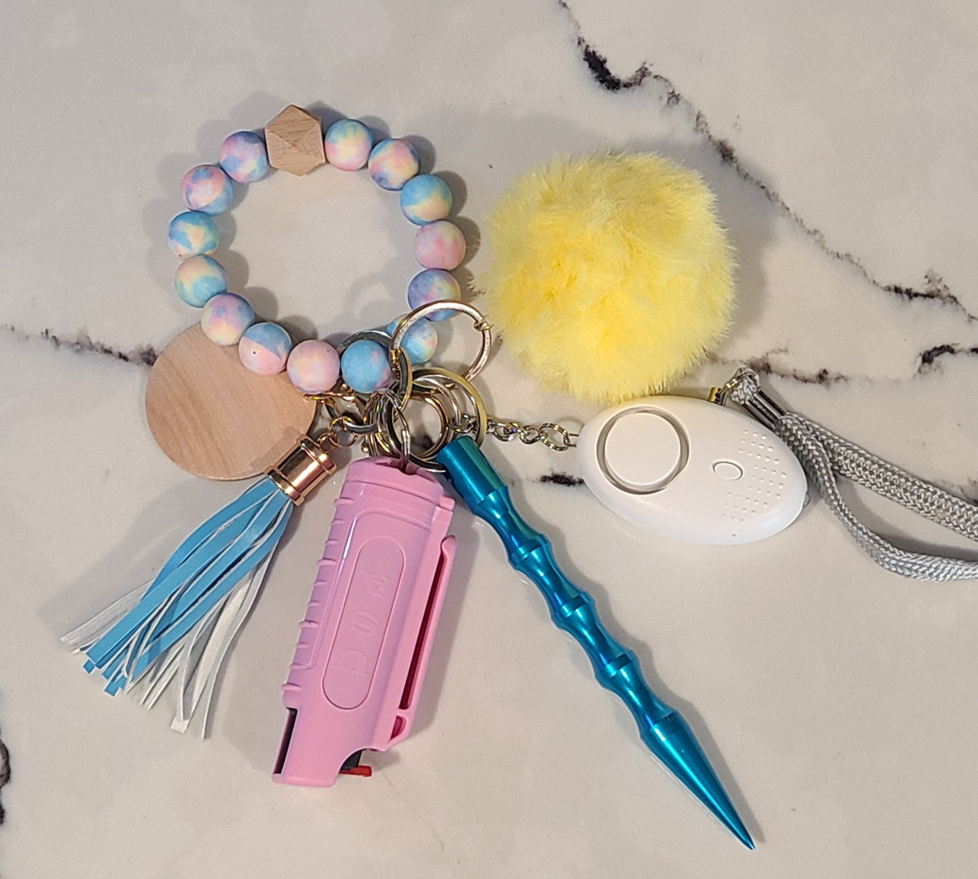 Cotton Candy Safety Keychain