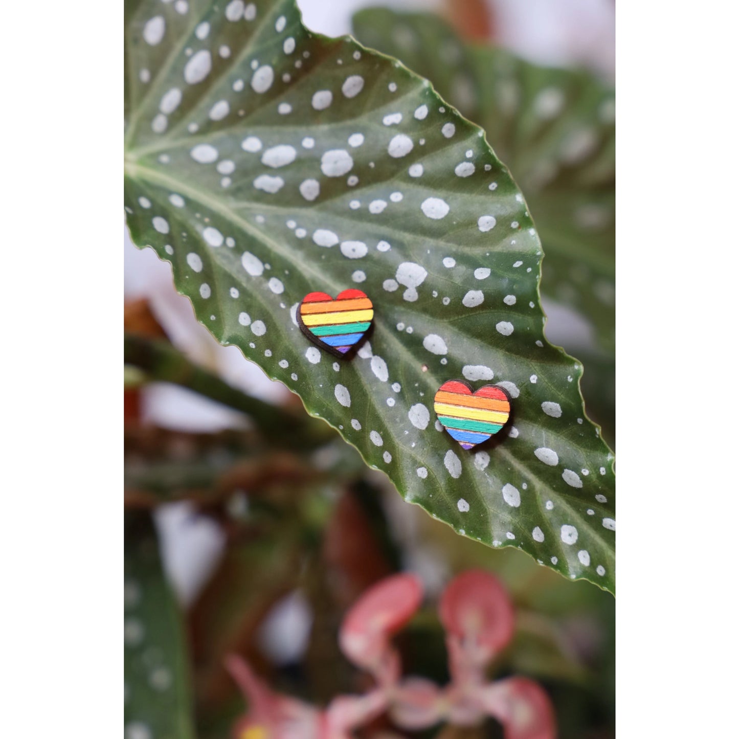 Rainbow Heart Stud Earrings